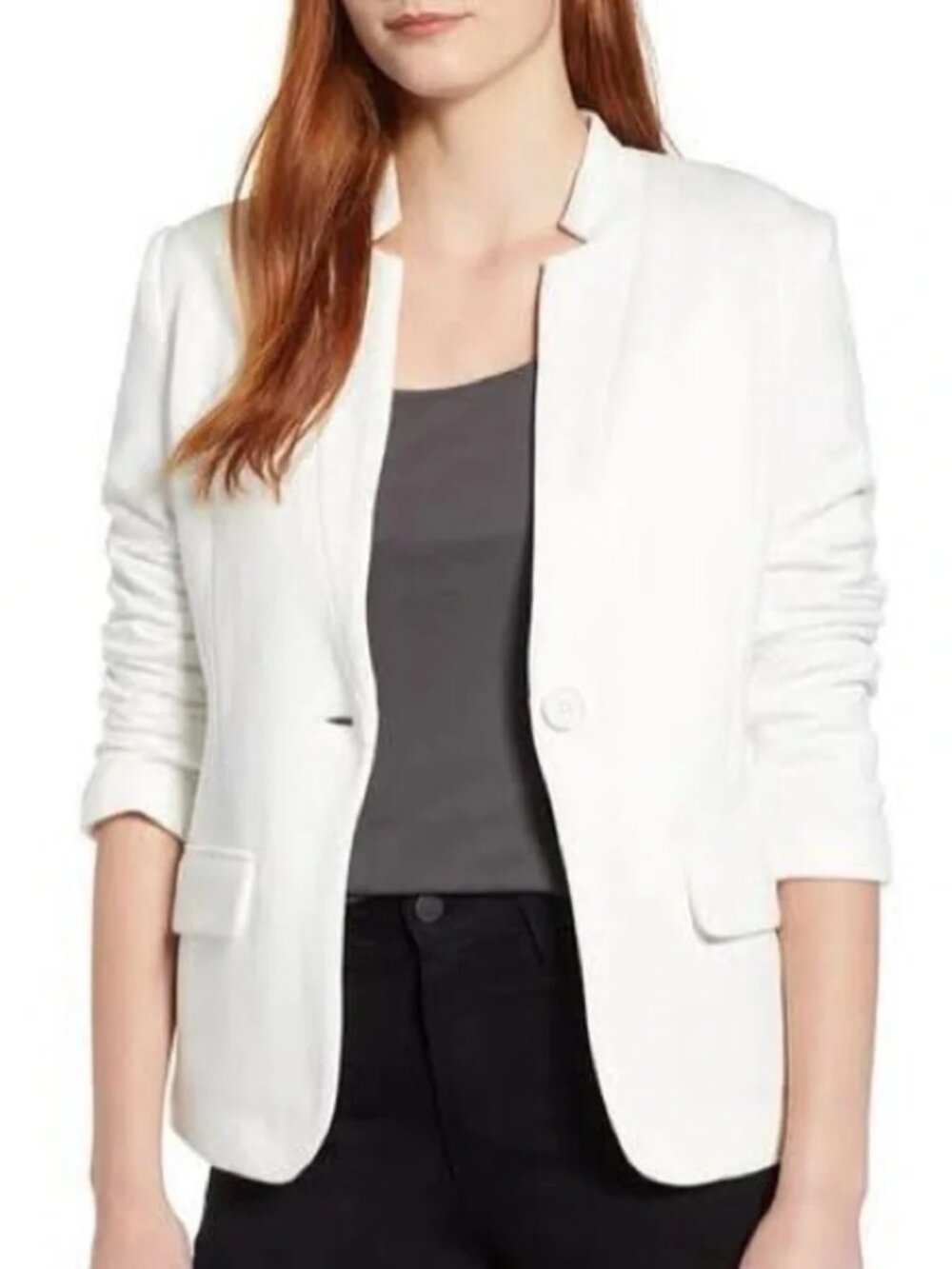 NWT Gibsonlook Notch Collar Blazer - Ivory - PM